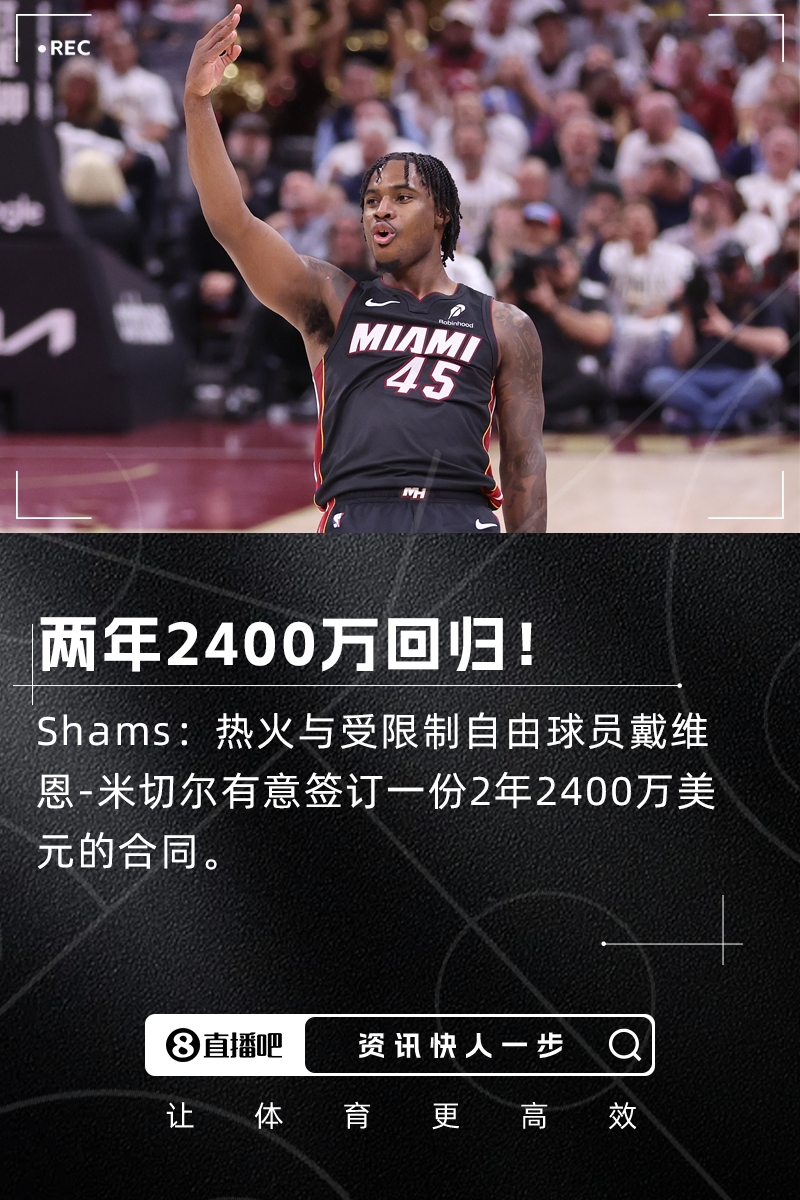 热火计划与戴维恩-米切尔签署两年2400万美元合同